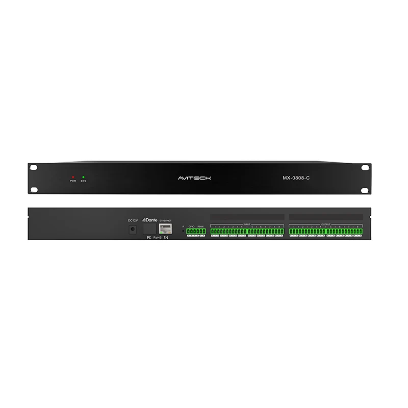 12v Dante 8 u 8 Out mrežni audio procesor